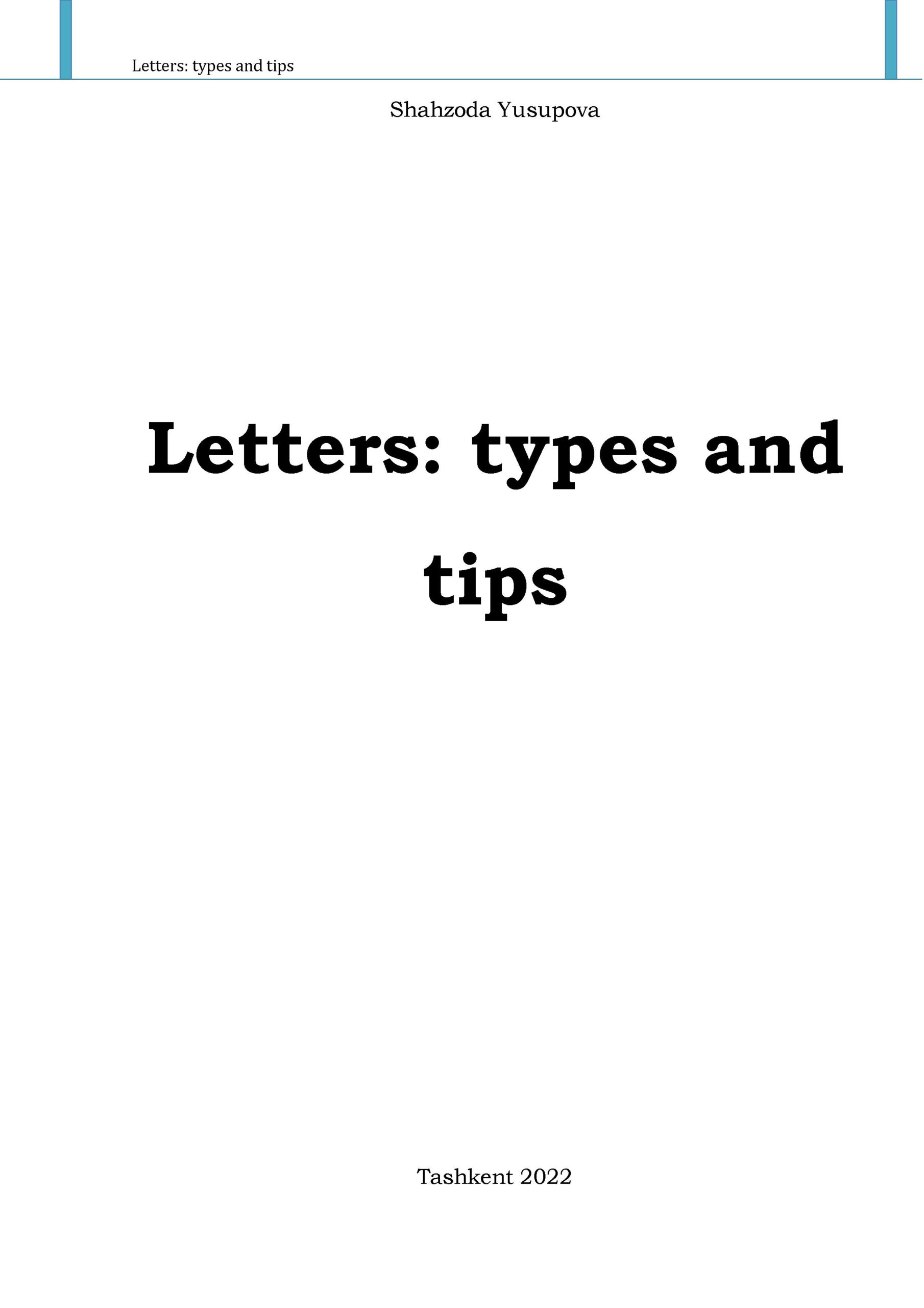 Letters types and tips
