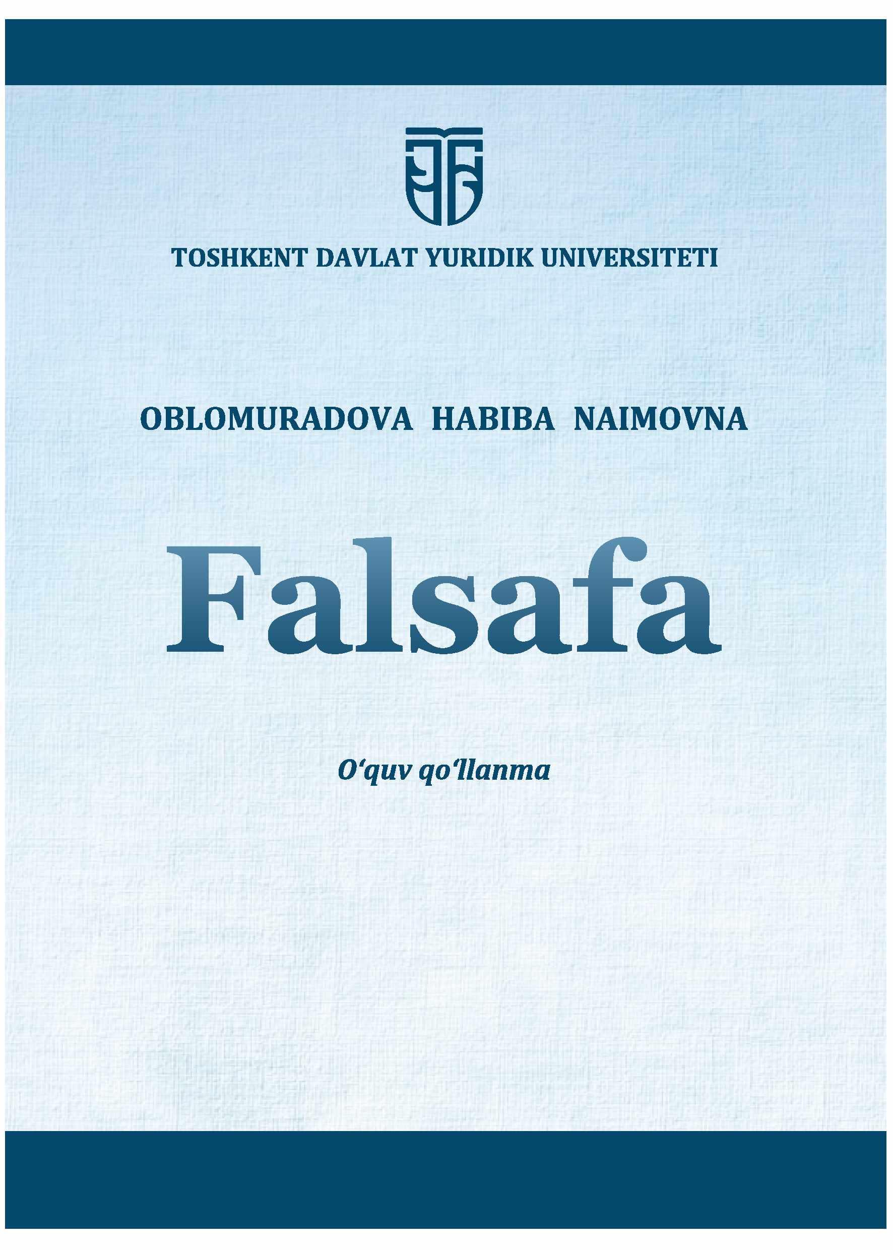 Falsafa.Oblomuradova H. 2023