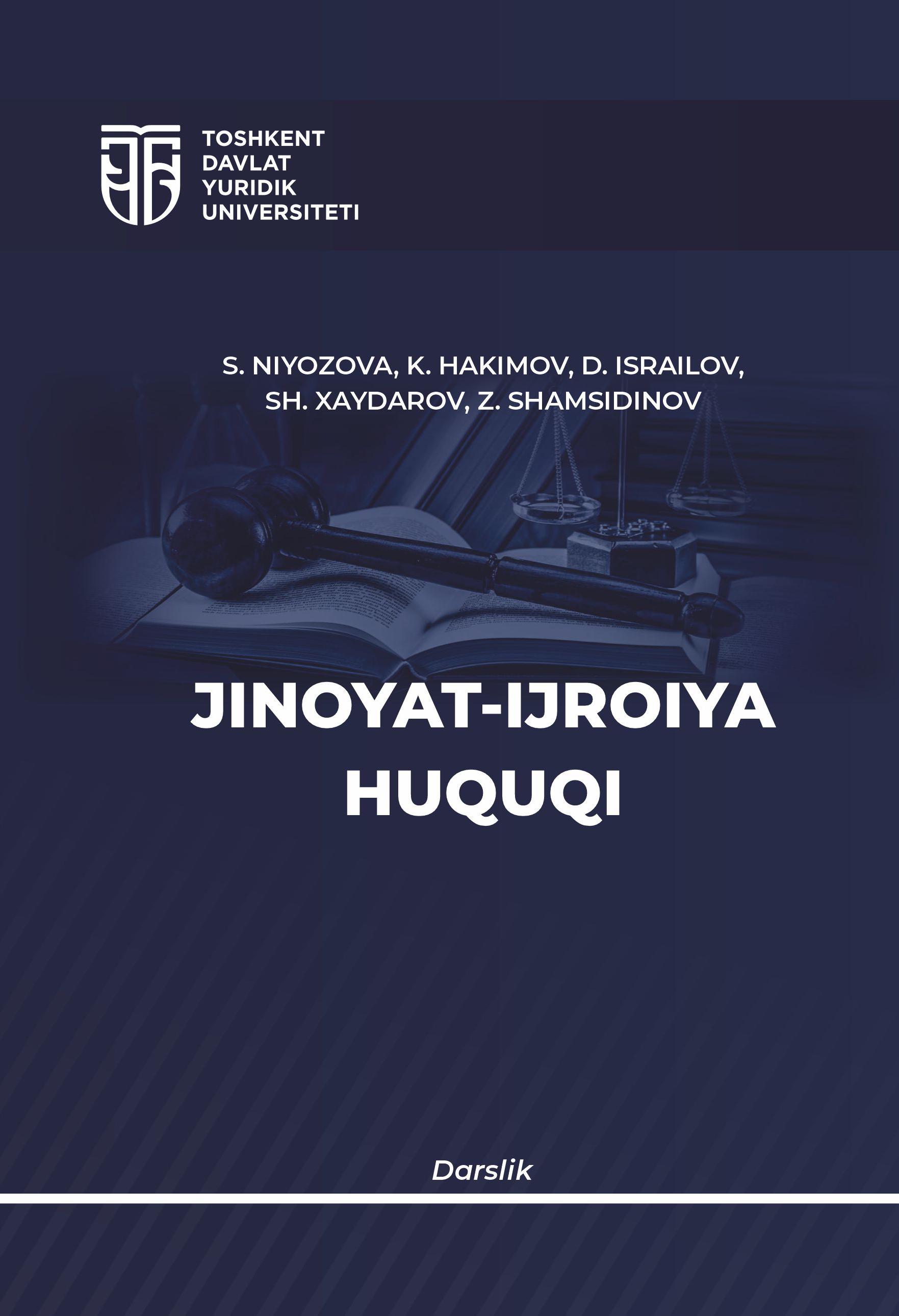 Jinoyat-ijroiya huquqi. 2024