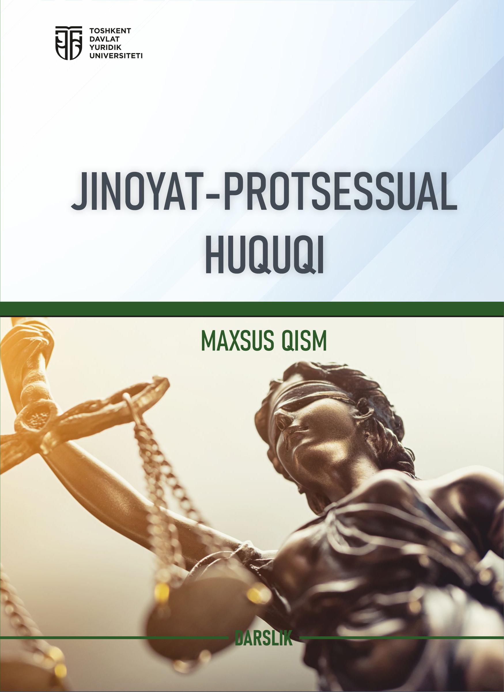 Jinoyat-protsessual huquqi (Maxsus qism).2025