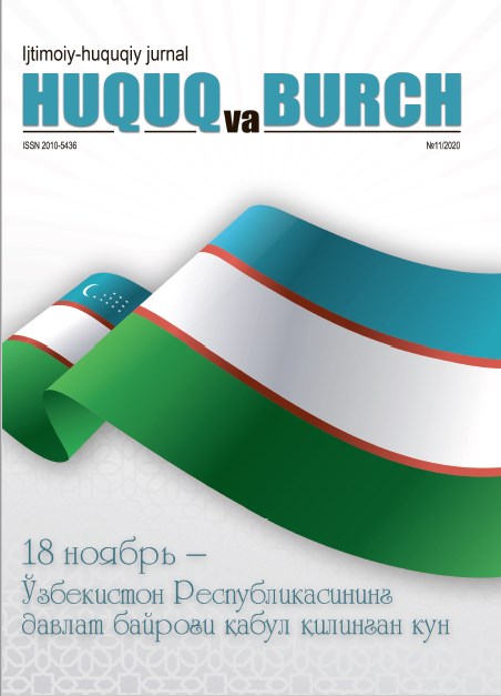 "Давлат мулкини бошқариш тўғрисида"ги қонун лойиҳаси: долзарблик, ҳолат ва истиқболлар. М.Баратов. "Huquq va Burch" ижтимоий-ҳуқуқий журнал. № 11, 2020. 2-8 б.